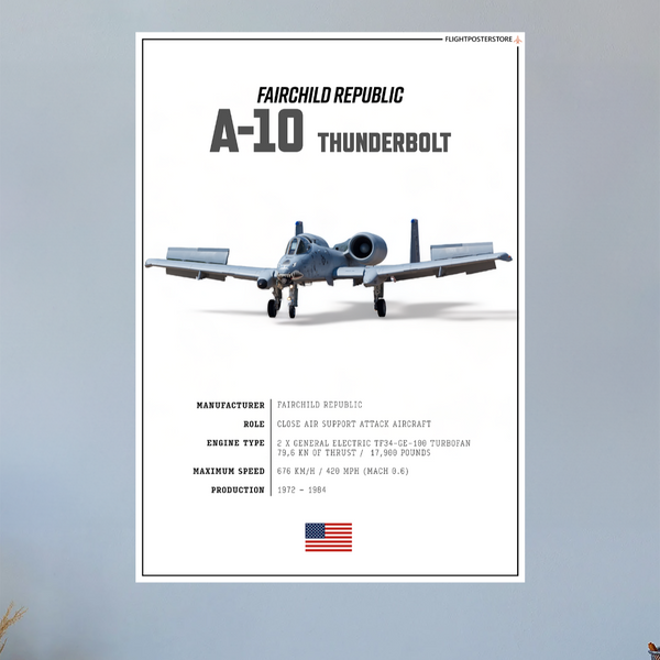 A-10 thunderbolt SPEC. Poster - flightposterstore