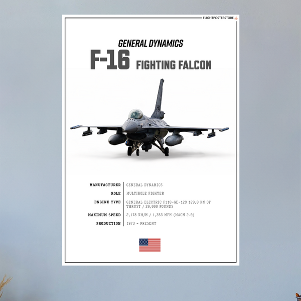 F-16 Fighting Falcon SPEC. Poster - flightposterstore