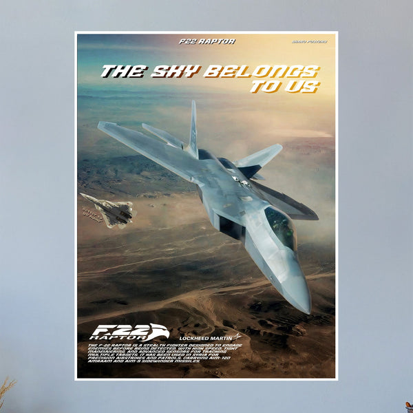 F-22 Raptor X Su-57 Felon Propaganda Poster (Skaro Posters)