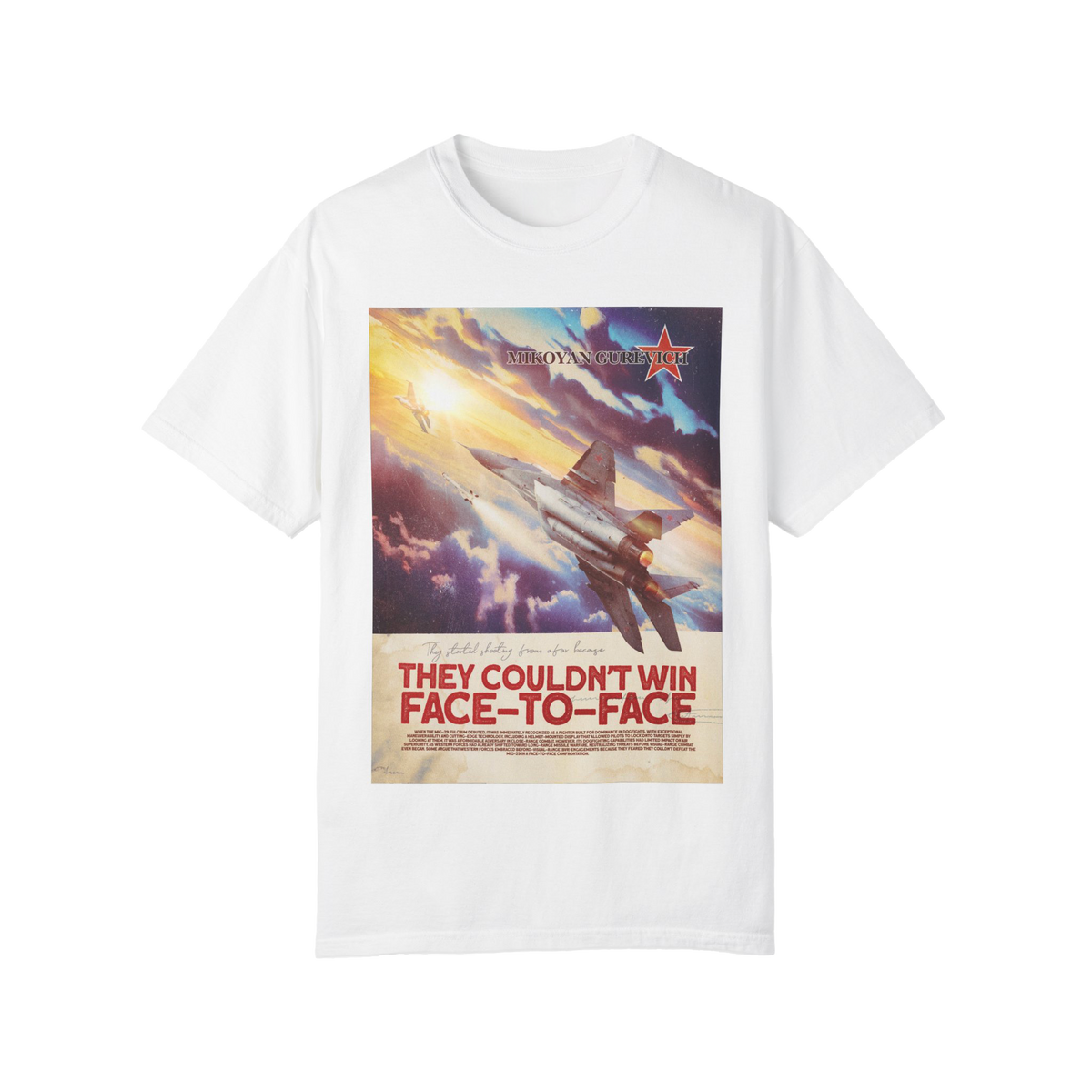 T-shirt Mig-29 Fulcrum – Aviation Russe – Cadeau Pour Pilotes Et Fans De Simulateurs De Vol