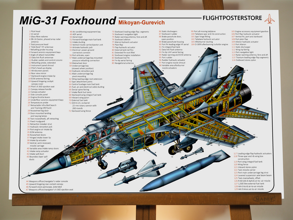 MiG-31 Foxhound Anatomy Poster