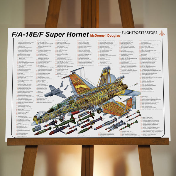 F/A-18E/F Super Hornet Anatomy Poster