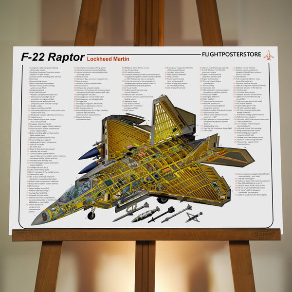 F-22 Raptor Anatomy Poster