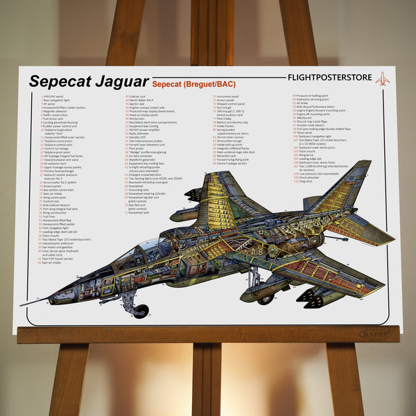 Sepecat Jaguar Anatomy Poster
