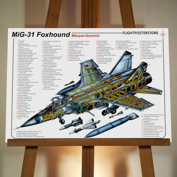 MiG-31 Foxhound Anatomy Poster