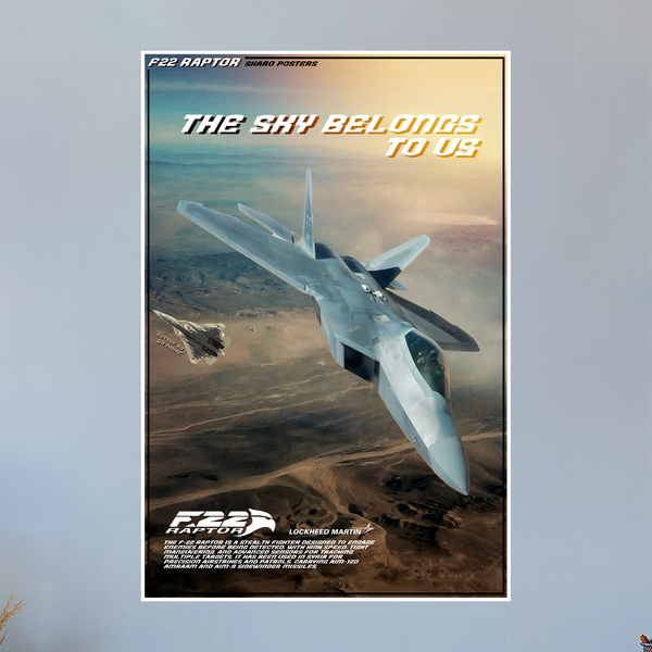 F-22 Raptor X Su-57 Felon Propaganda Poster (Skaro Posters)